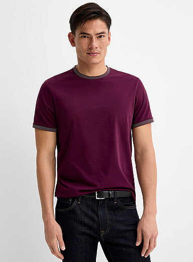 ESCOBAR-cotton knit-edging T-shirt